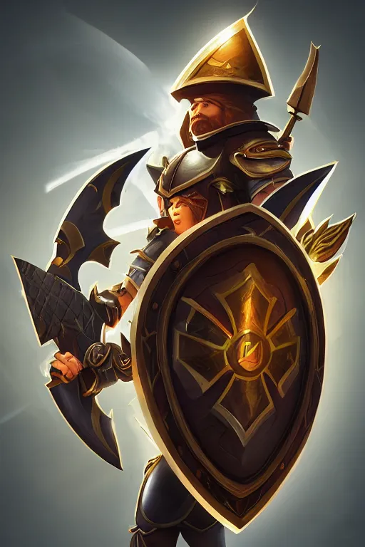 Image similar to shield fantasy epic legends game icon stylized digital illustration radiating a glowing aura global illumination ray tracing hdr fanart arstation by ian pesty and katarzyna da „ bek - chmiel