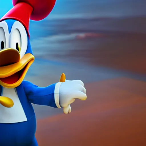 Image similar to donald duck is kicking heroin, portrait, photorealism, oil painting, octane render, hyper detailed.