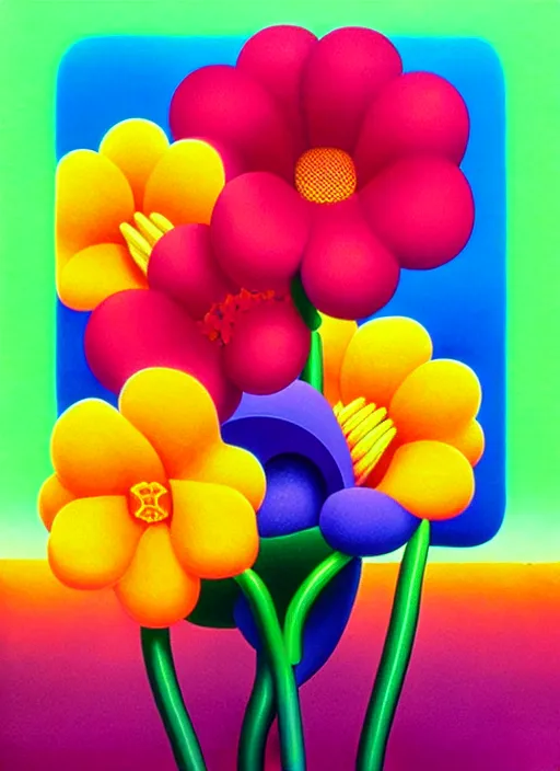 Image similar to flowers by shusei nagaoka, kaws, david rudnick, airbrush on canvas, pastell colours, cell shaded, 8 k