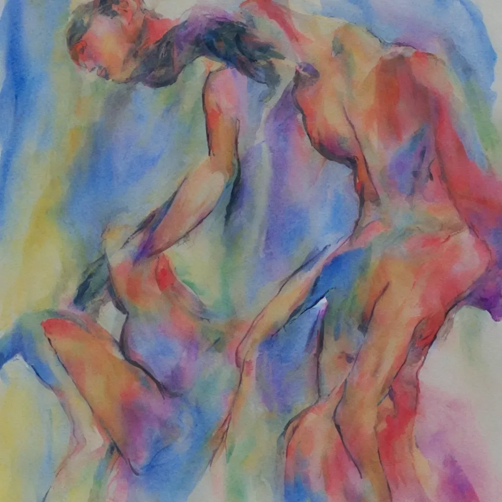 Image similar to Over lapping woman painted in water colour