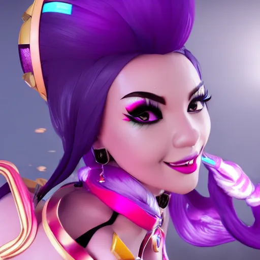 Image similar to still of pretty Jinx (League of Legends) in KDA More music video. 3d render, octane render, game art, realistic, highly detailed, trending on artstation, 4k, trending on artstation, pixar, cgsociety, unreal engine 5, redshift render, trending on artstation, blender, behance, cg