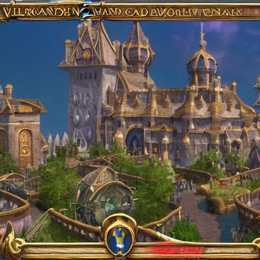 Image similar to Stormwind city, screenshot from violet evergarden