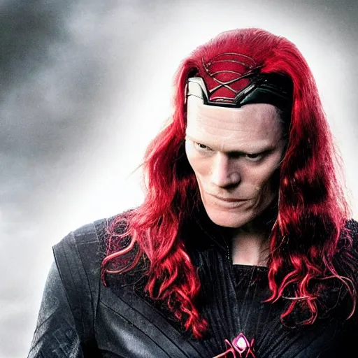 Prompt: Paul Bettany as the scarlet witch