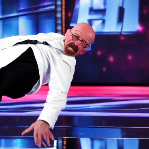 Prompt: walter white breakdancing on america's got talent