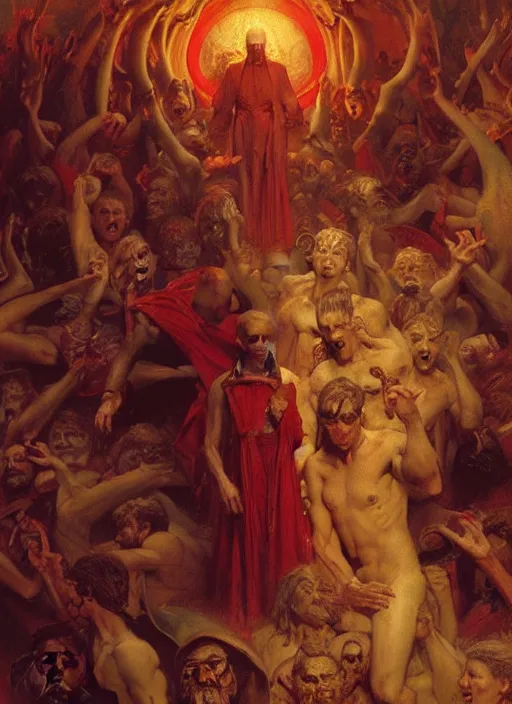 Image similar to the seventh circle of hell from dante's divine comedy with lots of colours. highly detailed painting by gaston bussiere, craig mullins, j. c. leyendecker 8 k