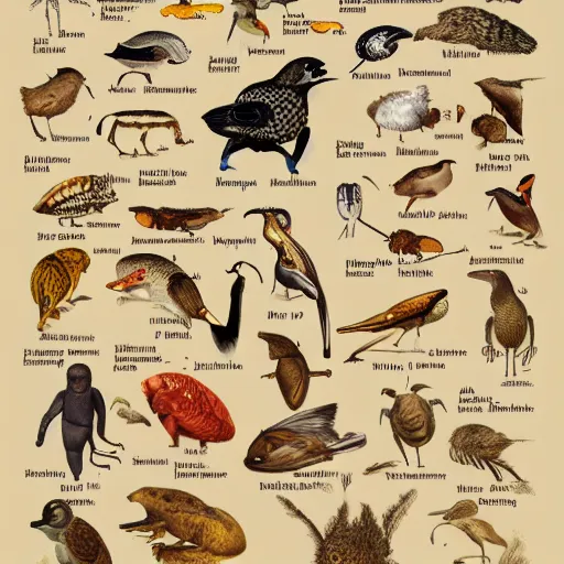 Image similar to an illustrated field guide to different species of toasters showing examples of males and females of each species, biological illustrations, art by john james audubon robert stebbins and terryl whitlatch and david sibley and charles darwin, highly detailed, intricately detailed, 8 k, trending on artstation