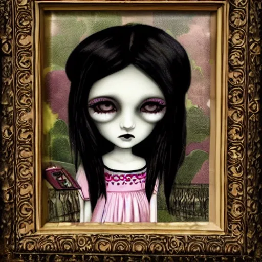 Prompt: goth girl in the style of mark ryden