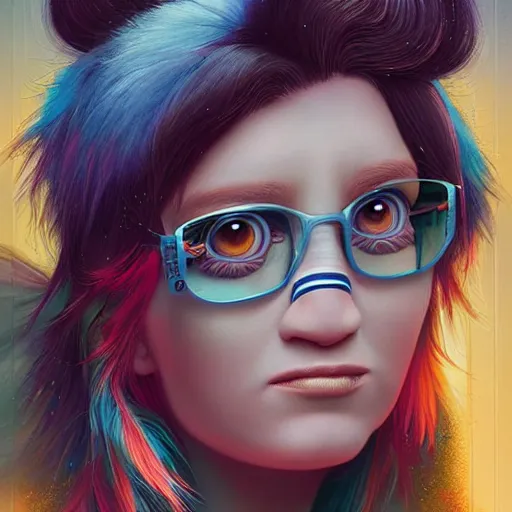 Prompt: trolls portrait, Pixar style, by Tristan Eaton Stanley Artgerm and Tom Bagshaw.