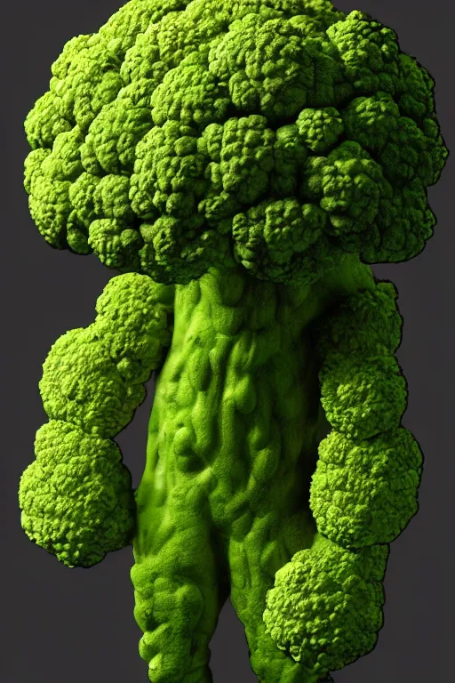 Image similar to a humanoid figure broccoli monster, highly detailed, digital art, sharp focus, ambient lighting, trending on art station