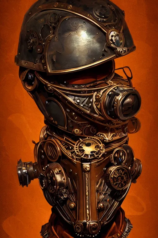 Image similar to steampunk helmet fantasy art mask robot ninja stylized digital illustration sharp focus, elegant intricate digital painting artstation concept art global illumination ray tracing advanced technology chaykin howard and campionpascale and cooke darwyn and davis jack