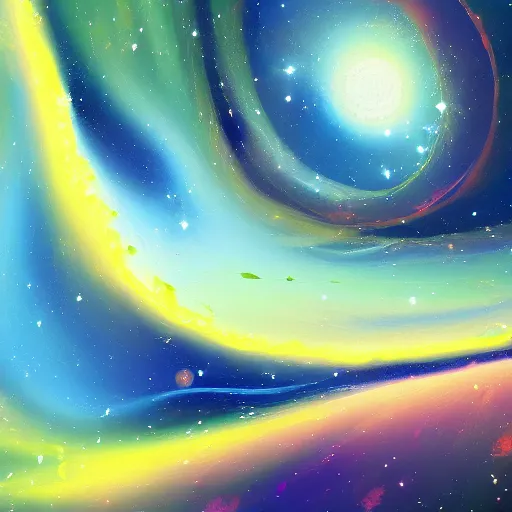 Prompt: an abstract painting of the universe, digital art, 4K,