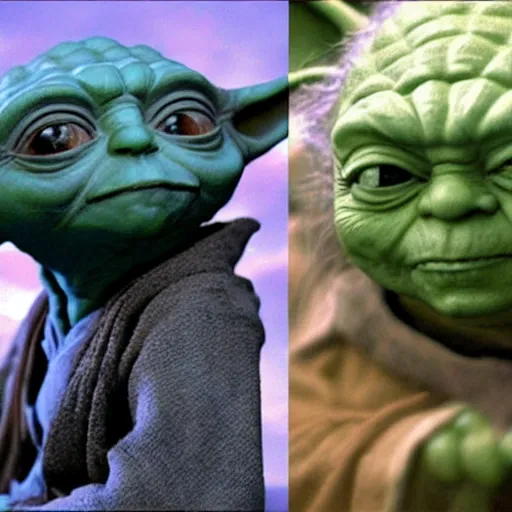 Image similar to yoda, as a god of bending, bending the elements, realistic, ultra realistic