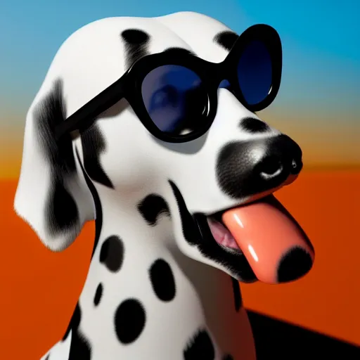 Prompt: happy dalmatian smoking with sunglasses, smoke arround, epic, hyper realism, photorealism, octane render, oil painting portrait