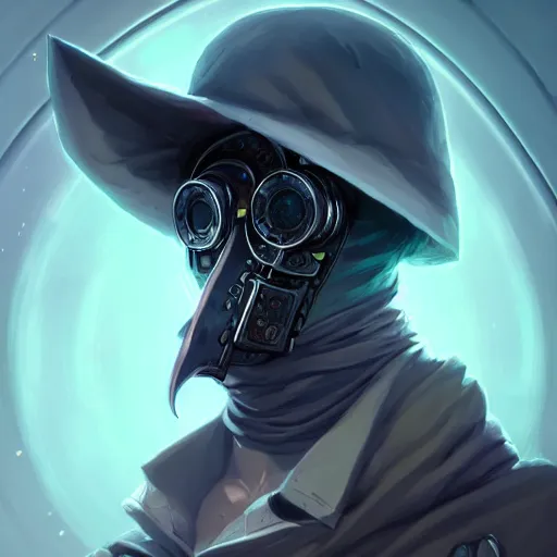Image similar to a portrait of a cybernetic plague doctor, cyberpunk concept art by pete mohrbacher and wlop and artgerm and josan gonzales, digital art, highly detailed, intricate, sci-fi, sharp focus, Trending on Artstation HQ, deviantart, unreal engine 5, 4K UHD image