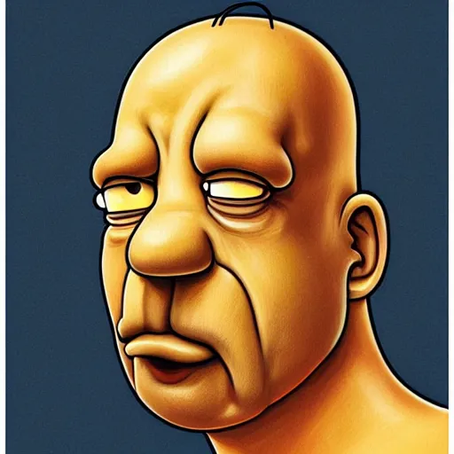 Prompt: beautiful realistic portrait of homer simpson, yellow skin by artgerm, leonardo di vinci