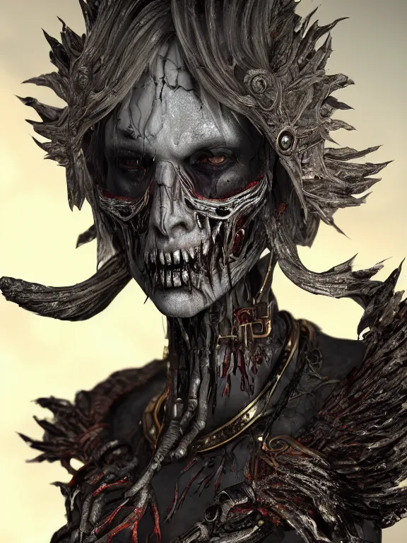 Prompt: portrait art of 8k ultra realistic undead wraith, ornate angel portrait , detailed face features, biotech, full of colour, cinematic lighting, 8k, hyperrealistic, focused, extreme details,unreal engine 5, cinematic, masterpiece