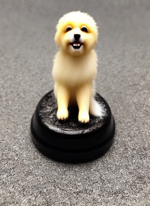 Prompt: 80mm resin detailed miniature of fluffy dog, Product Introduction Photos, 4K, Full body, simple background