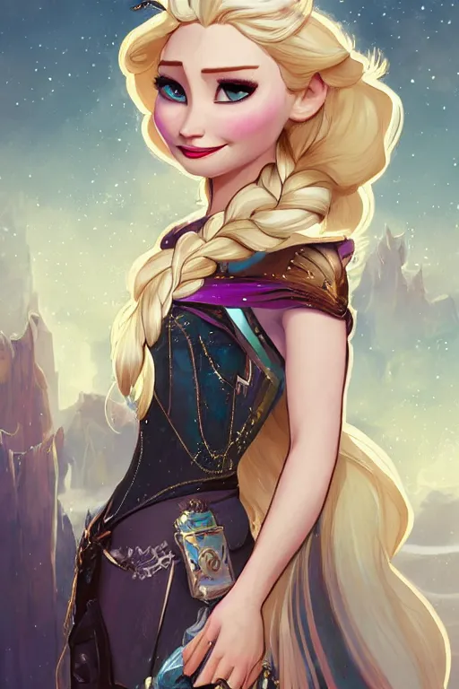 Prompt: elsa from frozen as steampunk cyborg princess, blonde hair, high fantasy, dnd, smooth, sharp focus, illustration, highly detailed, digital painting, artstation, concept art, by disney animation, rossdraws, alphonse mucha, frank fanzzeta, collectible card art