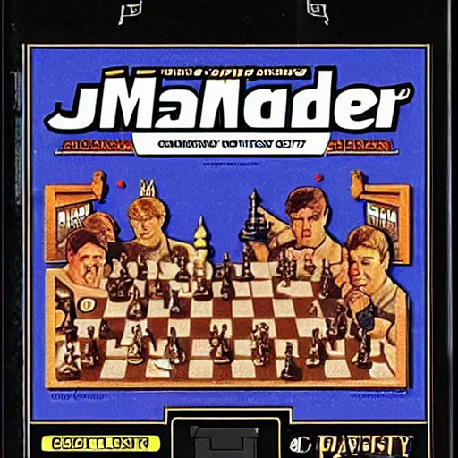 Prompt: john madden competitive chess : the video game 1 9 9 7 tournament edition for the nintendo genesis, game case, box art