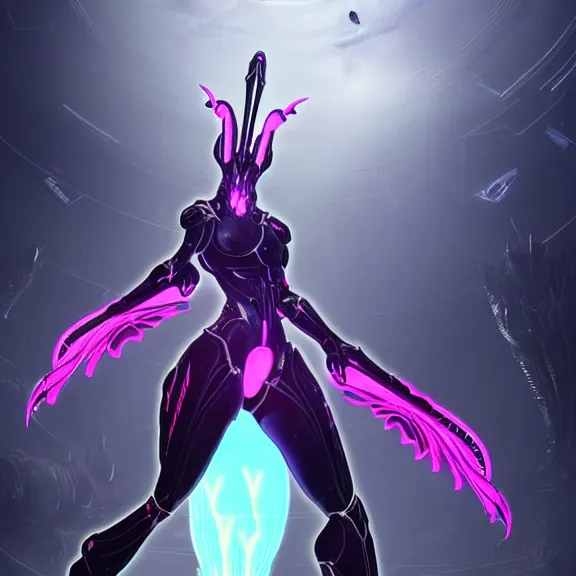 Image similar to highly detailed giantess shot exquisite warframe fanart, worm's eye view, looking up at an exquisite giant beautiful stunning saryn prime female warframe, as a stunning anthropomorphic robot female dragon, looming over you, dancing elegantly over you, your view upward between the legs, white sleek armor with glowing fuchsia accents, proportionally accurate, anatomically correct, sharp robot dragon paws, two arms, two legs, camera close to the legs and feet, giantess shot, upward shot, ground view shot, paw shot, leg and thigh shot, elegant front shot, epic low shot, high quality, captura, realistic, sci fi, professional digital art, high end digital art, furry art, macro art, giantess art, anthro art, DeviantArt, artstation, Furaffinity, 3D realism, 8k HD octane render, epic lighting, depth of field