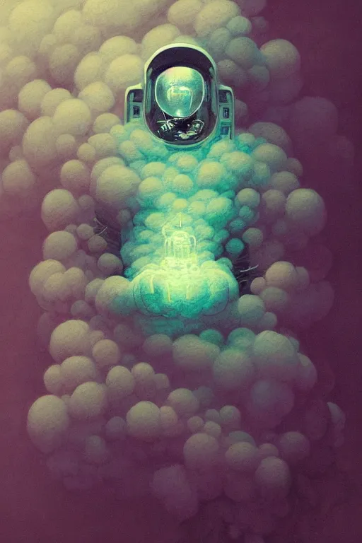 Image similar to close up shot of a full body floating astronaut smoke elemental fading into white smoke, high contrast, james gurney, peter mohrbacher, mike mignola, black paper, mandelbulb fractal, trending on artstation, exquisite detail perfect, large brush strokes, bold blacks and pinks and blues tones, intricate ink illustration, black background