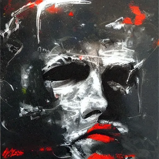 Prompt: The Loneliness of the Cosmic Artist, paint by Guy Denning