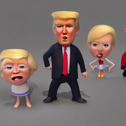 Prompt: donald trump pixar 3 d cartoon style