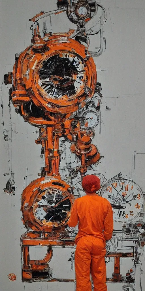 Image similar to oil painting scene from clock work orange art by kim jung gi