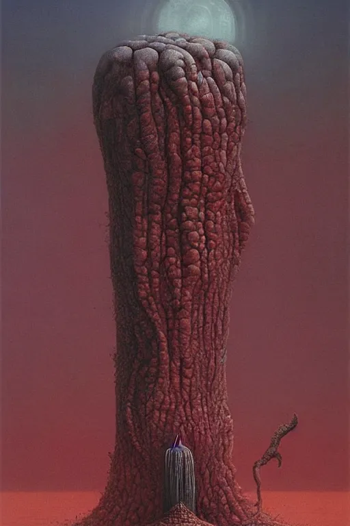 Image similar to something strange in my large banana, by zdzislaw beksinski, by dariusz zawadzki, by wayne barlowe, gothic, surrealism, cosmic horror, lovecraftian, cold hue's, warm tone gradient background, concept art, beautiful composition