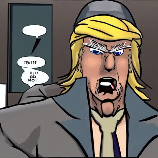 Image similar to solid snake as donald trump