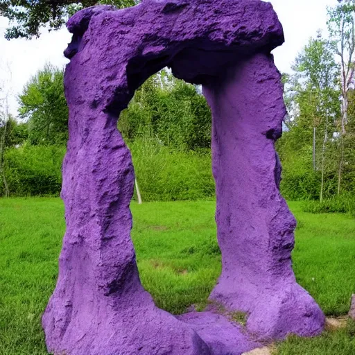 Prompt: a purple rock portal, craigslist photo