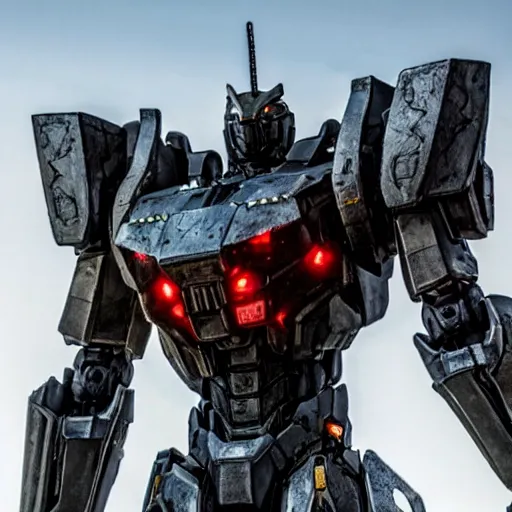 Image similar to cinematic still in ps 5 armoredcore 6 and real steel movie and westworld and pacific rim movie, one slim full body ornate armored core by fujioka kenki and by mamoru nagano