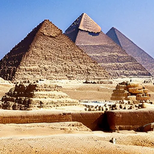 Prompt: a tsunami at the great pyramids in egypt