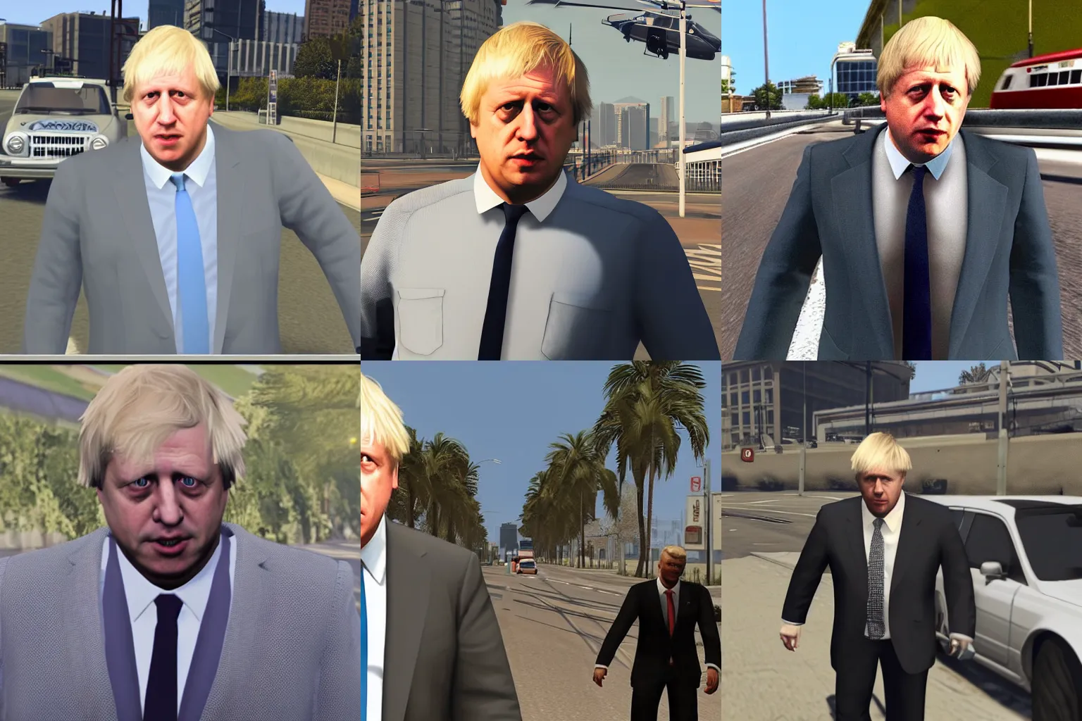 Prompt: Boris Johnson in GTA V