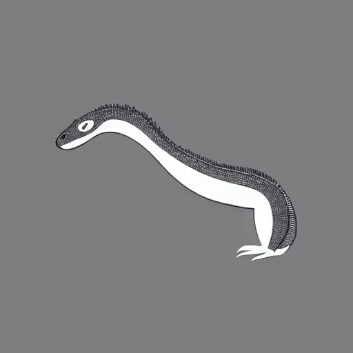 Image similar to 1950s minimalist illustration of a komodo dragon