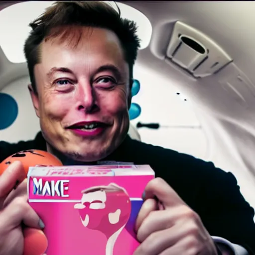 Prompt: elon musk in a bubblegum commercial