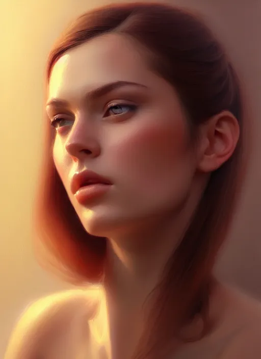 Image similar to portrait of a gorgeous young woman in the style of stefan kostic, artstation, concept art, realistic photo, sharp focus, 8k high definition, insanely detailed, intricate, elegant