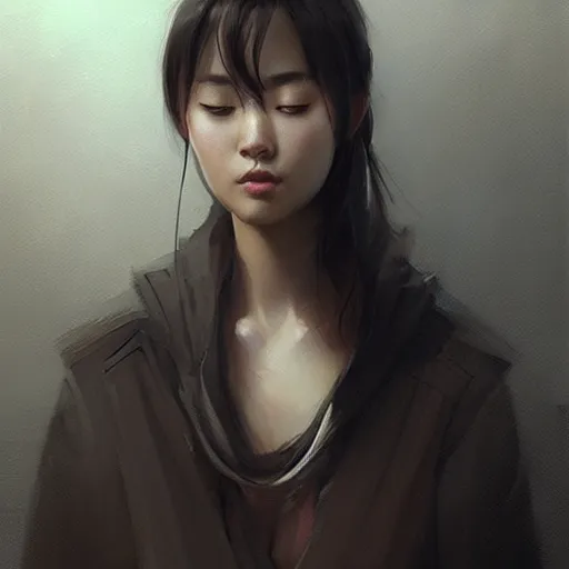 Image similar to “ portrait of hoyeon jung by greg rutkowski, young, attractive, highly detailed portrait, scifi, digital painting, artstation, concept art, smooth, sharp foccus ilustration, artstation hq ”