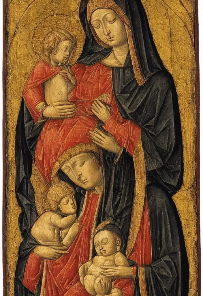 Image similar to Rucellai Madonna by Duccio, circa 1285