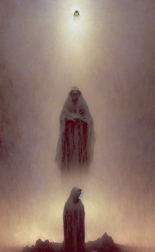 Prompt: storm ghost wizard, wayne barlow, beksinski, bouguereau