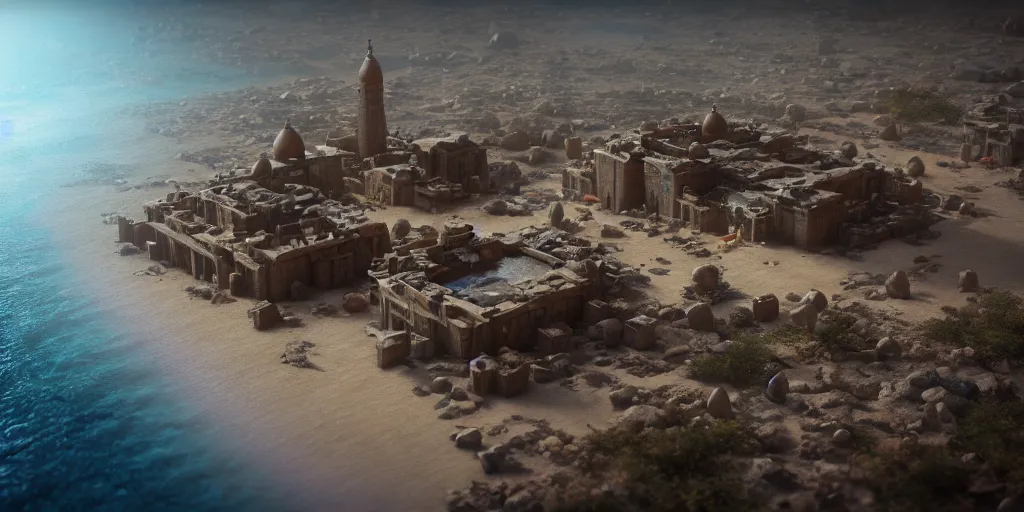 Prompt: timbuktu tuturistic, octane render, unreal engine, artstation, 8 k, tilt shift