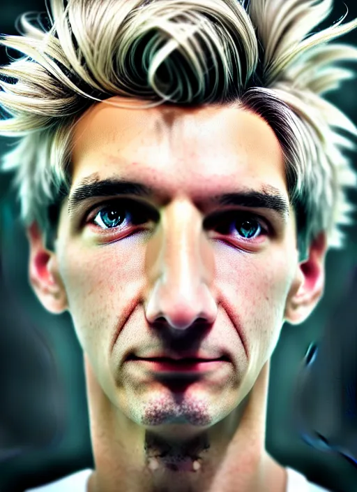 Image similar to photorealistic portrait photograph of xqc looking at you, twitch tv, felix lengyel, goblin, depth of field, soft focus, highly detailed, intricate, realistic, national geographic cover, soft glow, textured skin