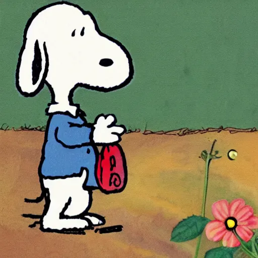 Prompt: illustration of Snoopy in the style of Beatrix Potter Peter Rabbit