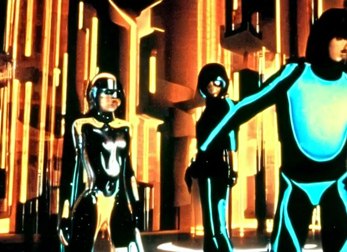 Image similar to scene from the 1 9 7 2 science fiction film tron