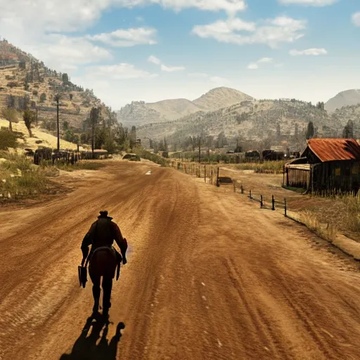 Image similar to photorealistic red dead redemption