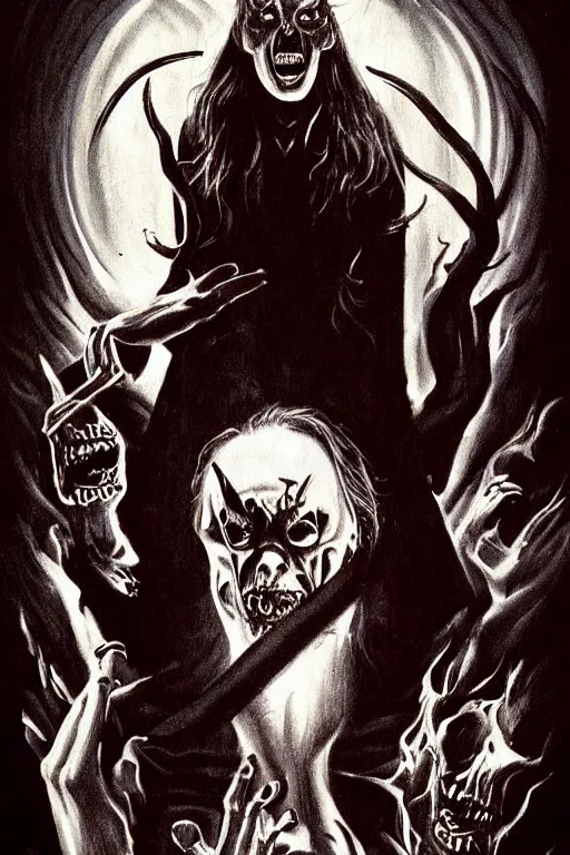 Image similar to the demon, poster art by john carpenter, trending on deviantart, gothic art, grotesque, creepypasta, freakshow