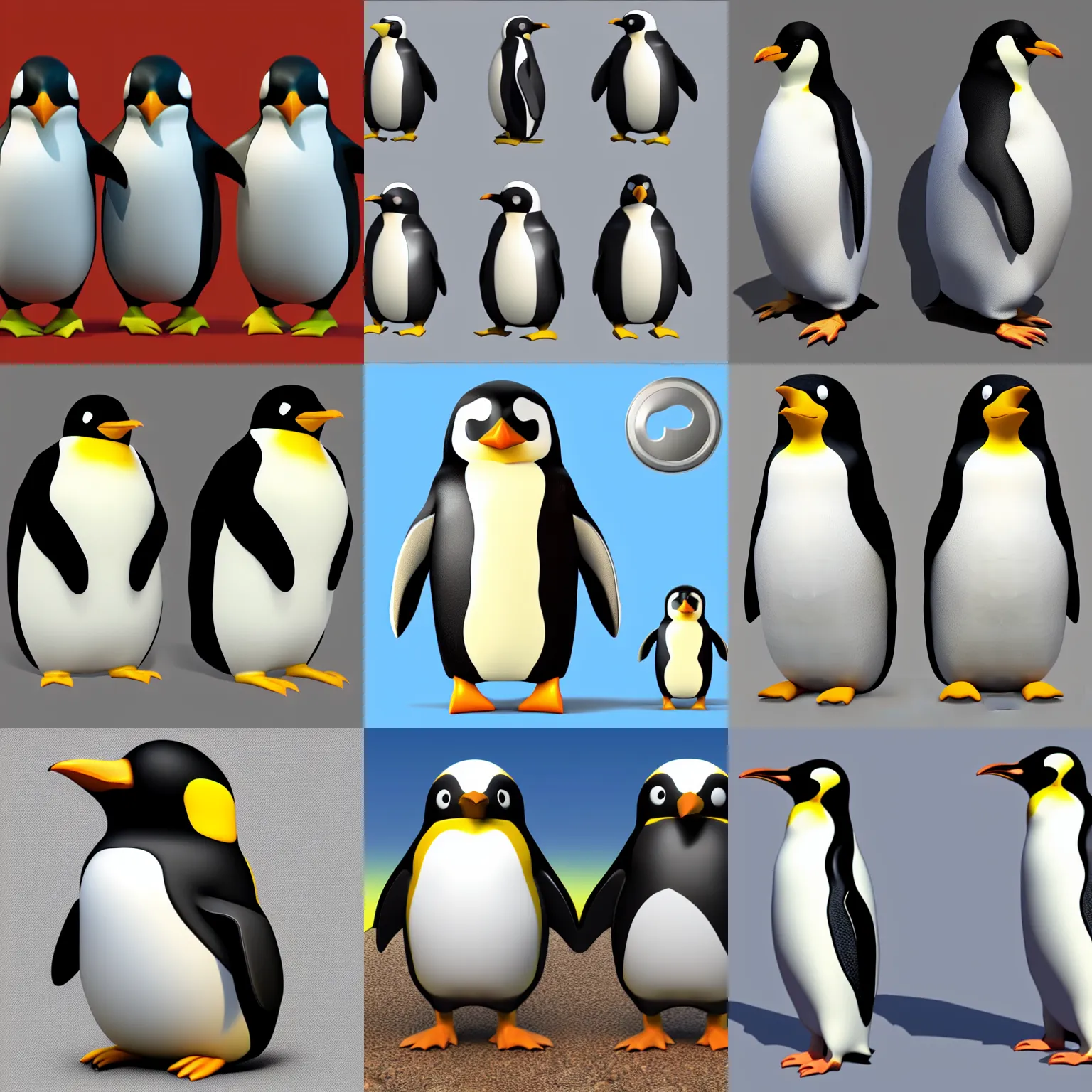 Prompt: fat penguin unity asset, high quality, 3D models