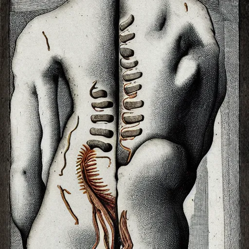 Prompt: poster of human gut, illustration by davinci