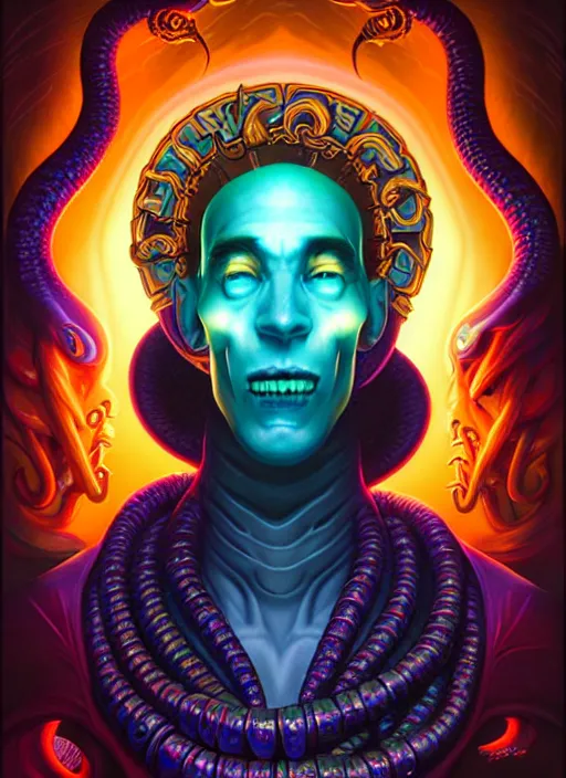 Image similar to cosmic lovecraft ransom hero portrait, pixar style, by tristan eaton stanley artgerm and tom bagshaw.