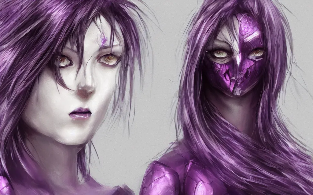 Image similar to valorant, concept art, purple, female, HD,